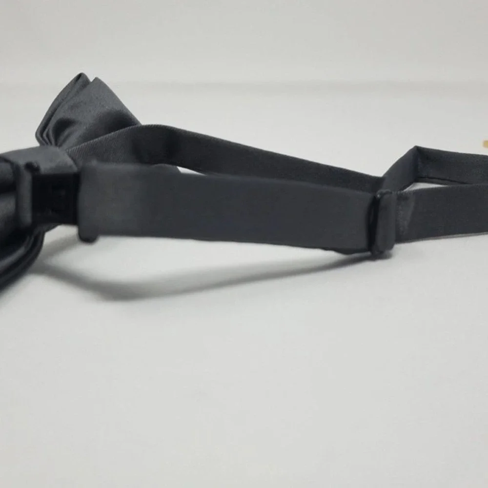 NEW Azazie Boys Matte Satin Pre-Tied Bow Tie Steel Gray‎ Wedding